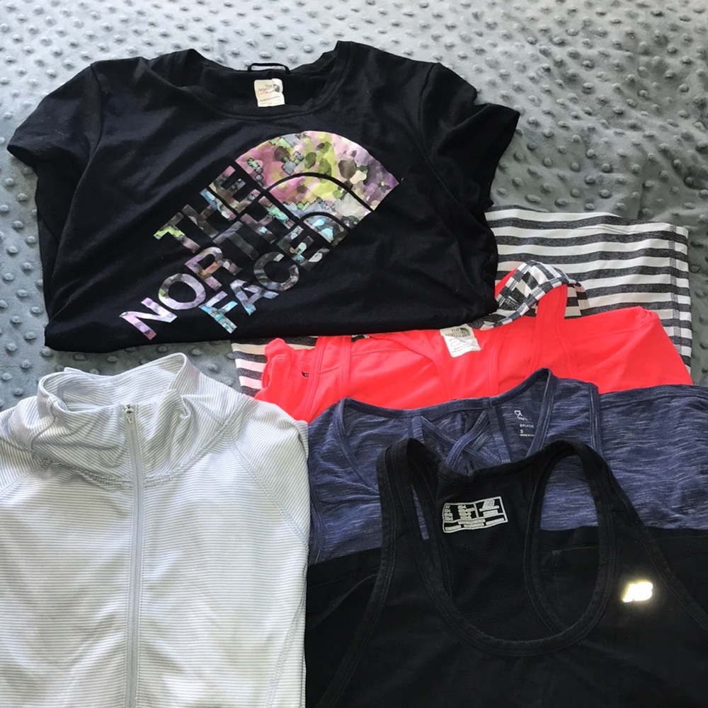 LOT of workout tops! North Face, GapFit…